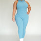 Sculpt Zip Jumpsuit - Ocean Blue