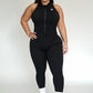 Sculpt Zip Jumpsuit - Black