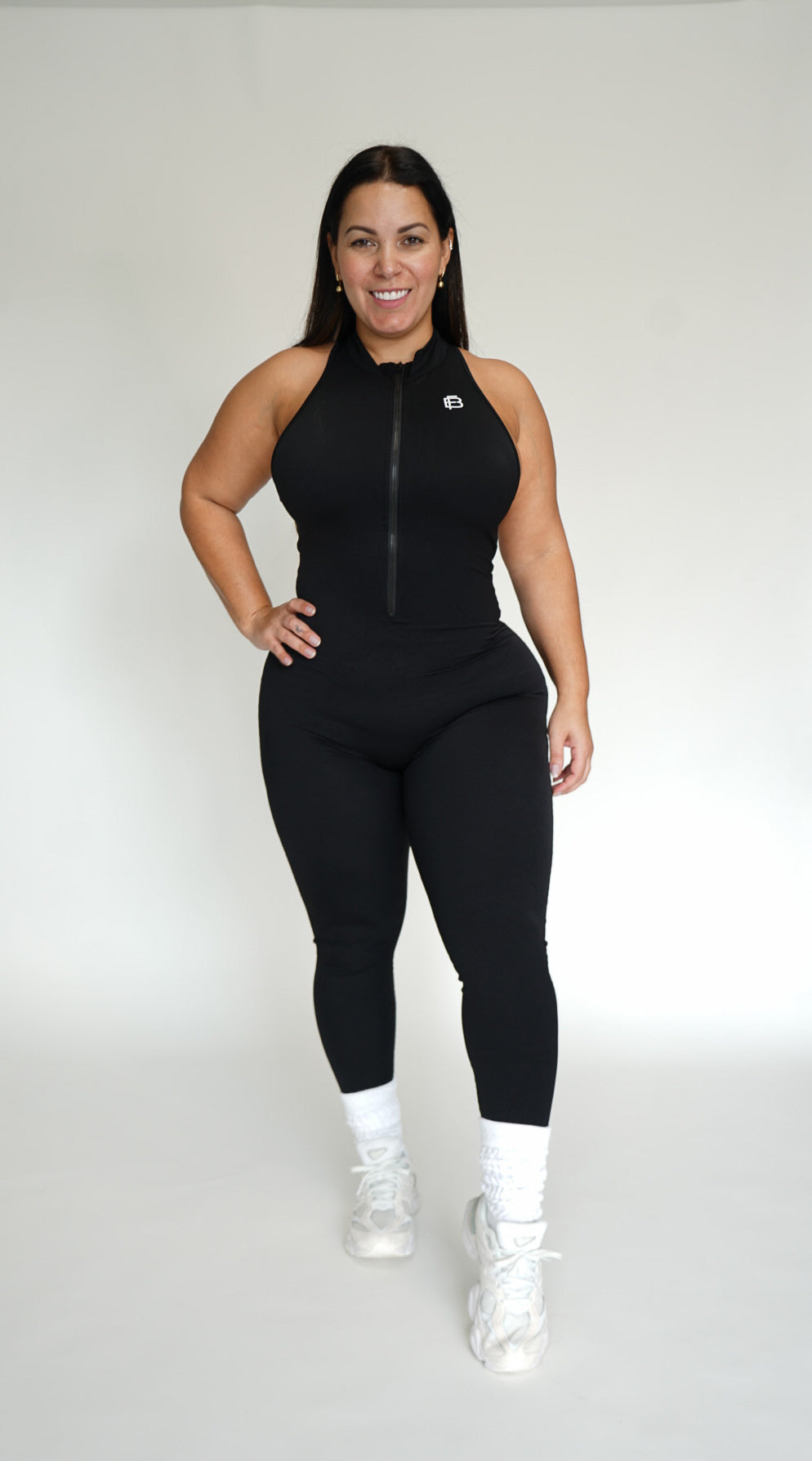 Sculpt Zip Jumpsuit - Black