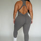 Sculpt Zip Jumpsuit - Mountain Gray