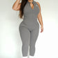 Sculpt Zip Jumpsuit - Mountain Gray